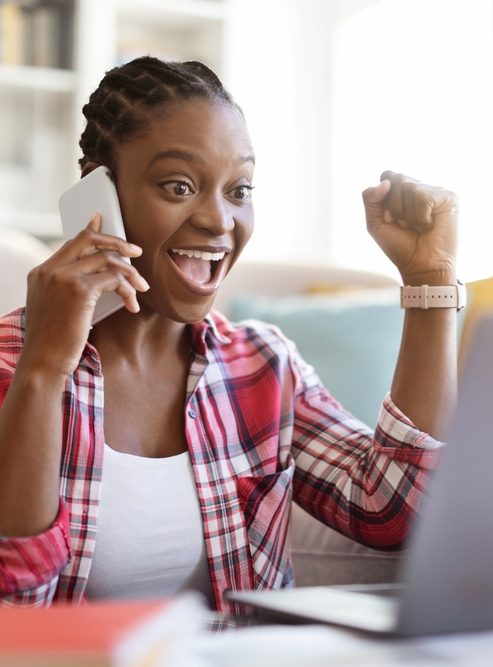 remote,job,,freelance,concept.,emotional,young,black,lady,with,braids